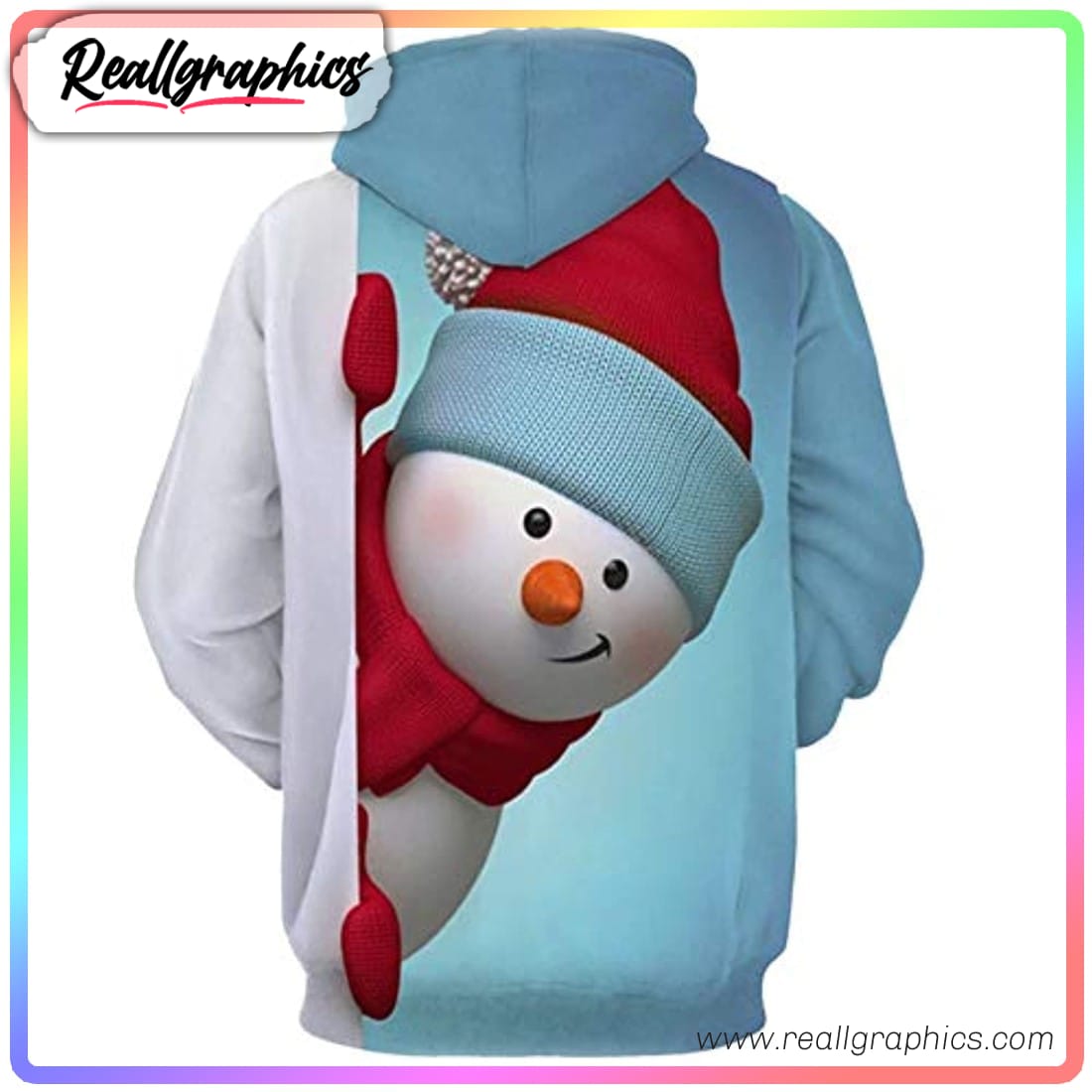 hiding snowman 3d printed hoodie