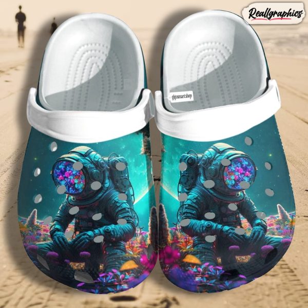 hippie tie dye astronaut oceans of possibilities rainbow dream world crocs shoes