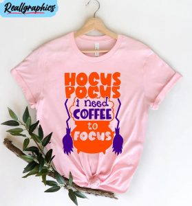 hocus pocus i need coffee to focus shirt, cute halloween t-shirt tank top