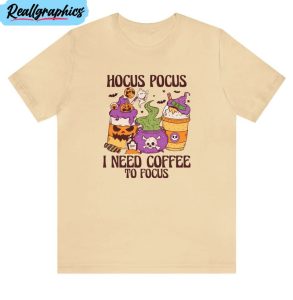 hocus pocus i need coffee to focus shirt, cute retro halloween long sleeve tee tops