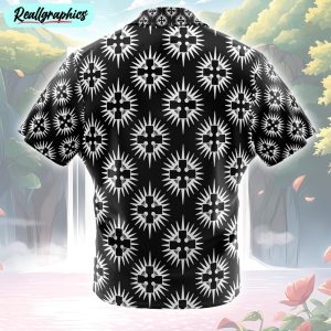 holy sol temple fire force button up hawaiian shirt
