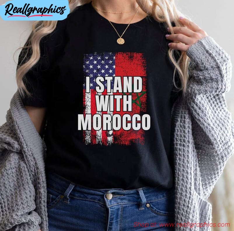 i stand with morocco shirt, pray for morocco hoodie short sleeve