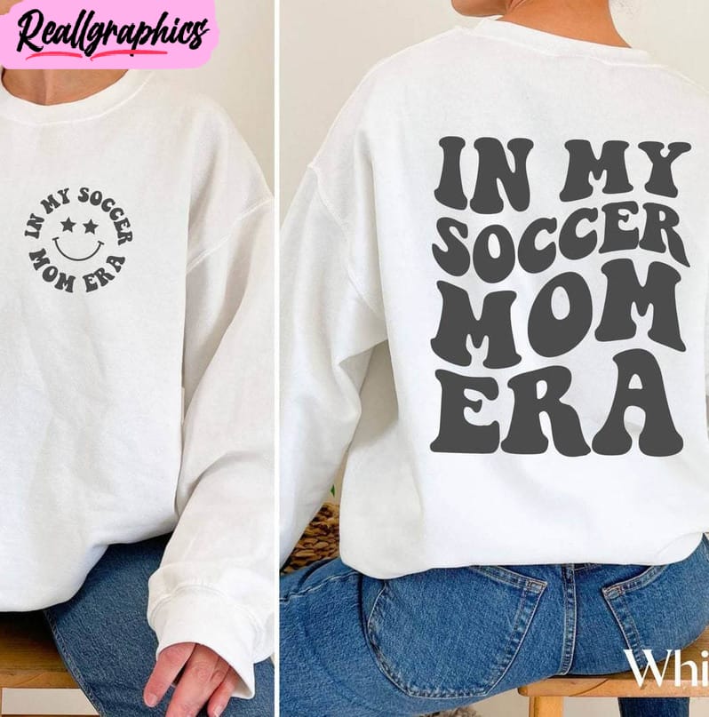 in my soccer mom era cute shirt, smile face crewneck sweatshirt