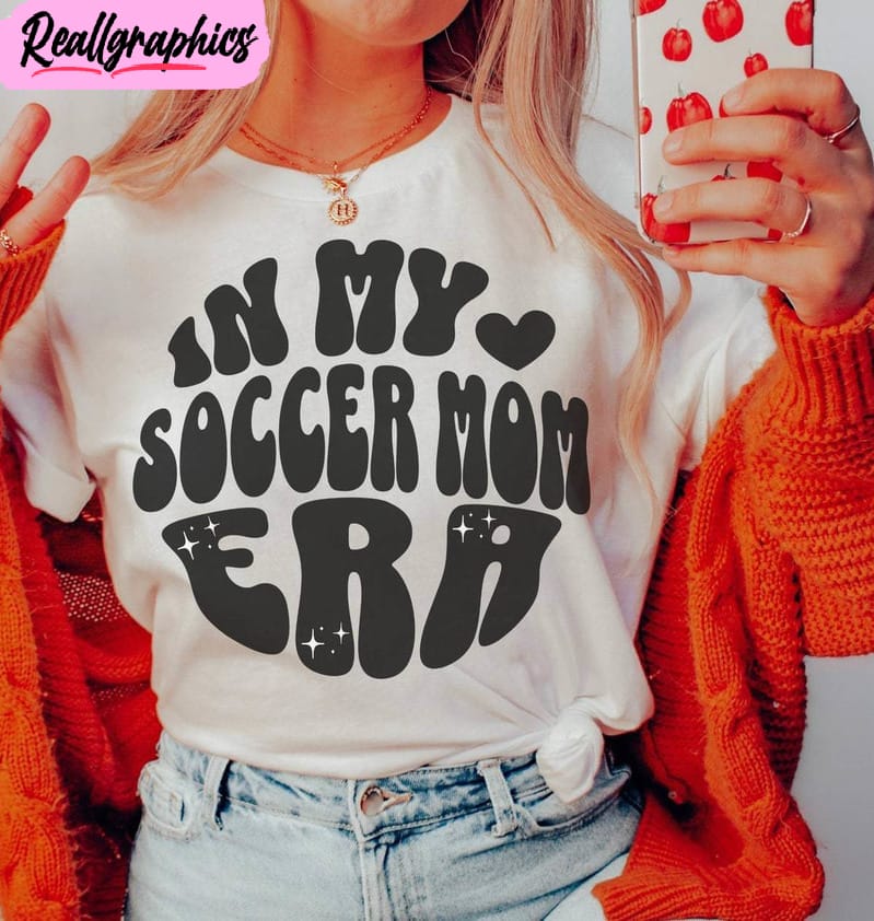 in my soccer mom era sports mom shirt, cute mama sweater short sleeve