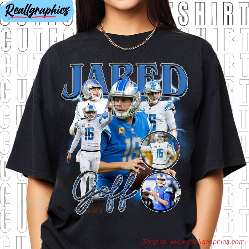 Jared Goff Shirt, Retro Sport Unisex T Shirt Crewneck - Reallgraphics