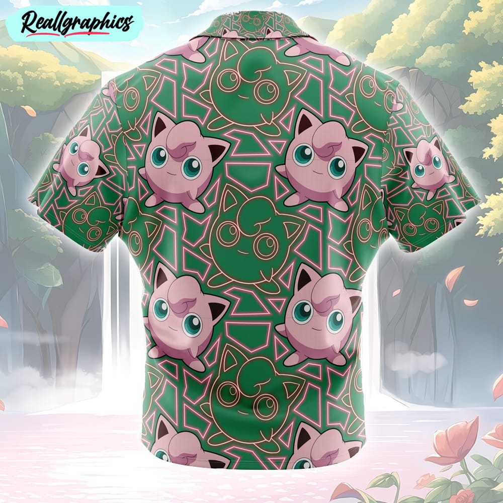 jigglypuff pokemon button up hawaiian shirt