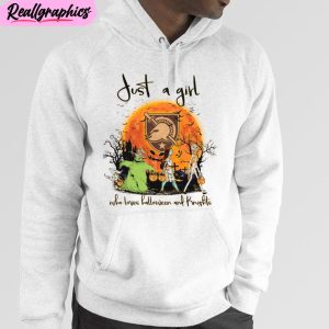 just a girl who loves halloween and army black knights unisex t-shirt, hoodie, sweatshirt