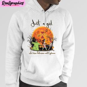 just a girl who loves halloween and iowa state cyclones unisex t-shirt, hoodie, sweatshirt