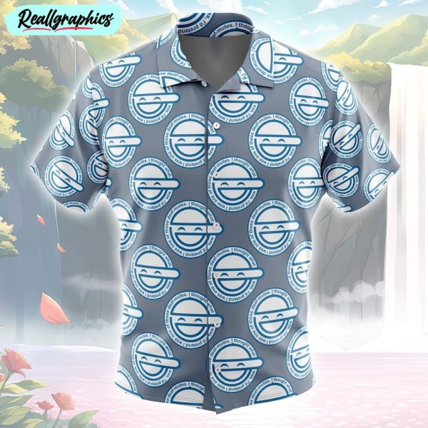 laughing man ghost in the shell button up hawaiian shirt