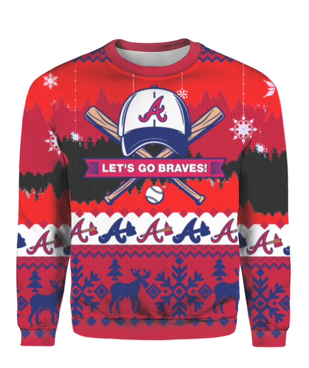 braves nation festive holiday sweater