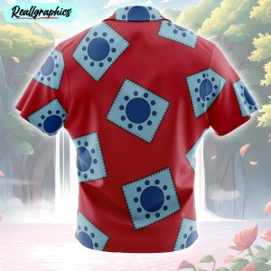 luffy's wano pattern one piece button up hawaiian shirt