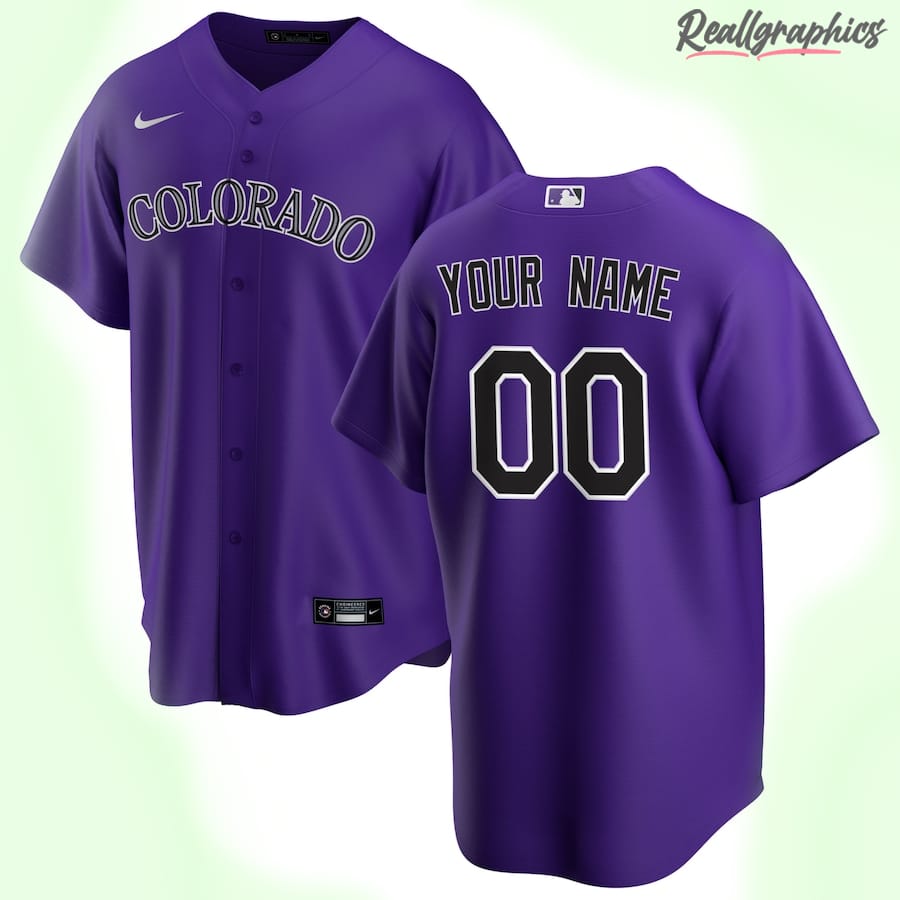 men's colorado rockies mlb purple alternate custom jersey