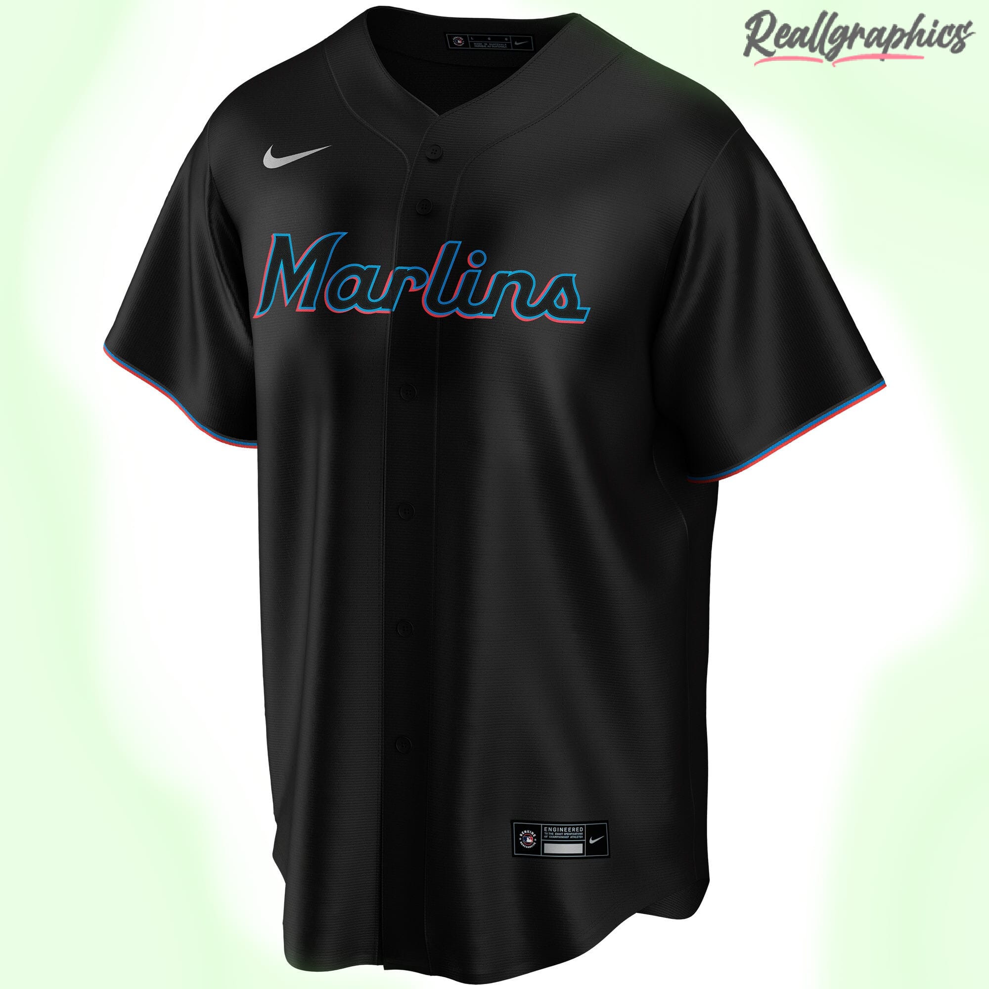 Miami Marlins MLB Black Alternate Custom Jersey, Marlins Baseball