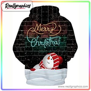 merry christmas cute snowman 3d printed hoodie