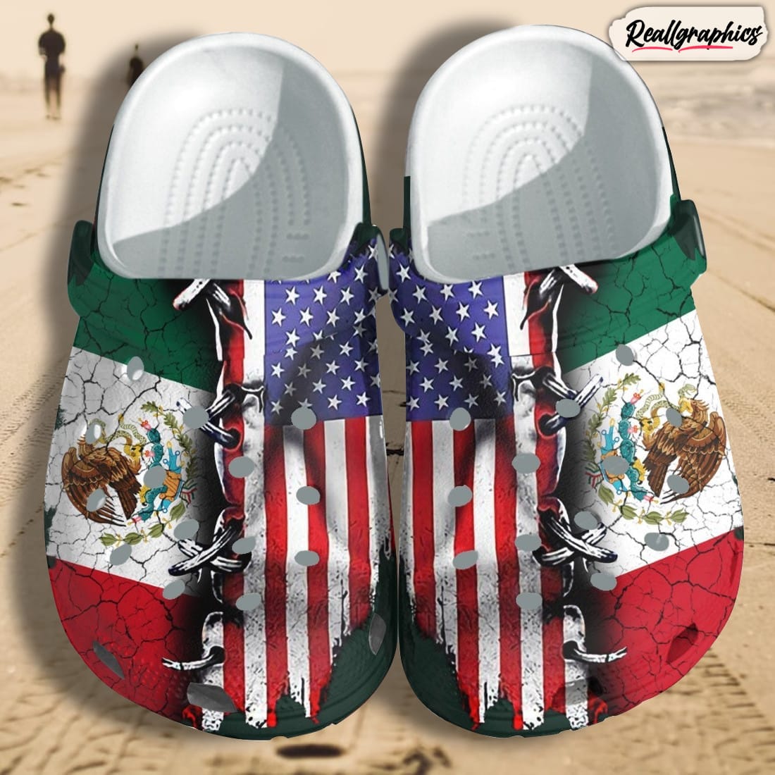 mexico america flag shoes crocs gifts men mexican us