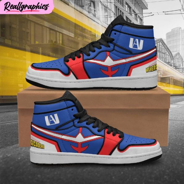 my hero academia anime boot jordan 1 sneaker boots, all might uniform cosplay shoes