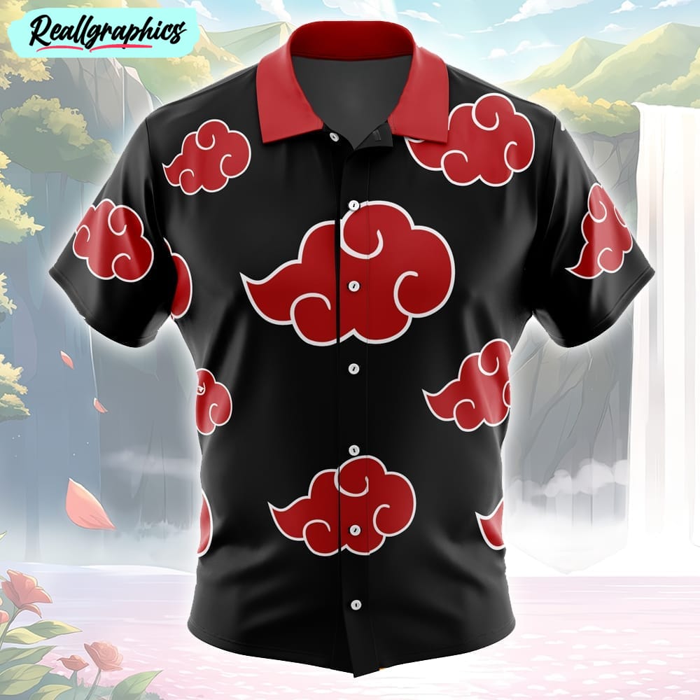 naruto akatsuki button up hawaiian shirt