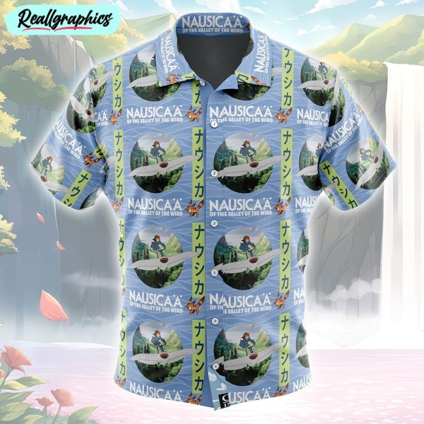 nausicaa of the valley of the wind studio ghibli button up hawaiian shirt