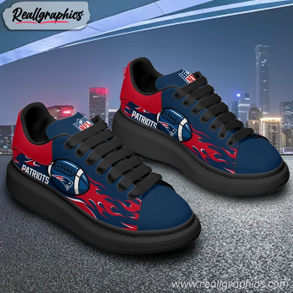 New England Patriots Football Alexander Mcqueen Style Shoes & Sneaker -  Reallgraphics