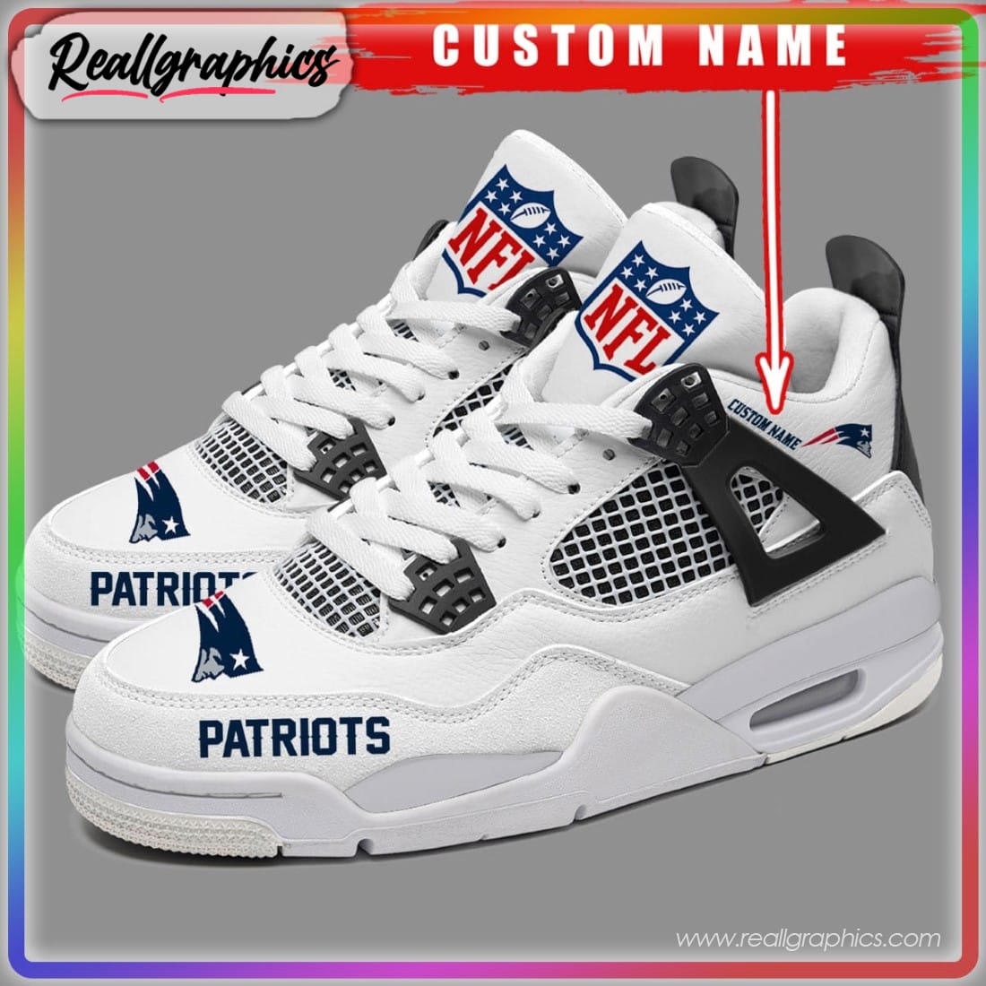 New England Patriots Camouflage Custom Jordan 4 Sneaker