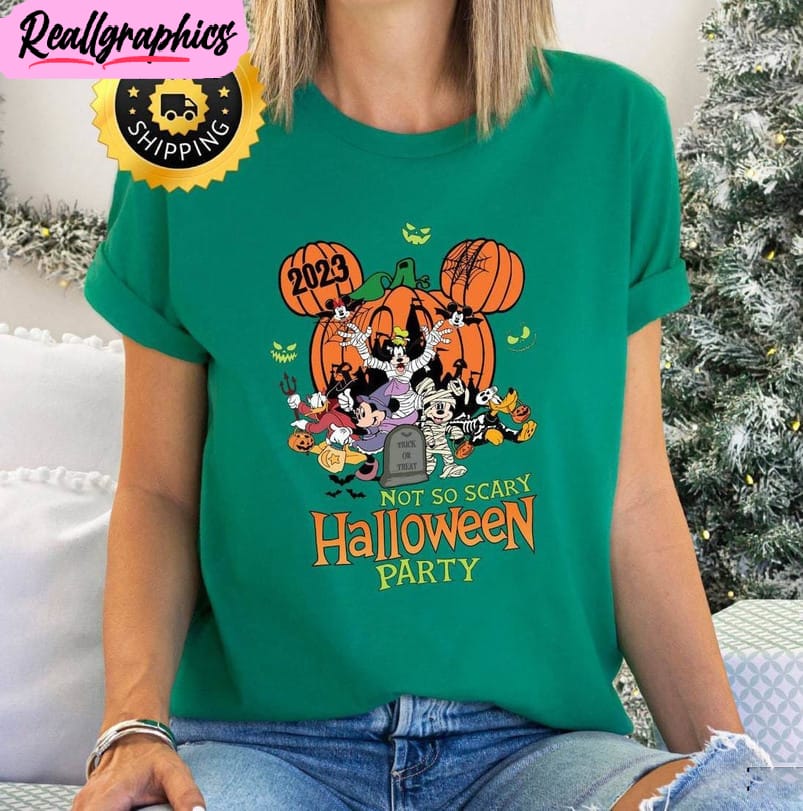 not so scary halloween party mickey shirt , disney halloween hoodie long sleeve