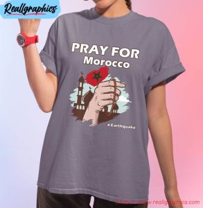 pray for morocco shirt, morocco earthquake long sleeve unisex hoodie