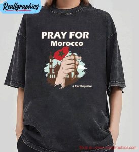 pray for morocco shirt, morocco earthquake long sleeve unisex hoodie