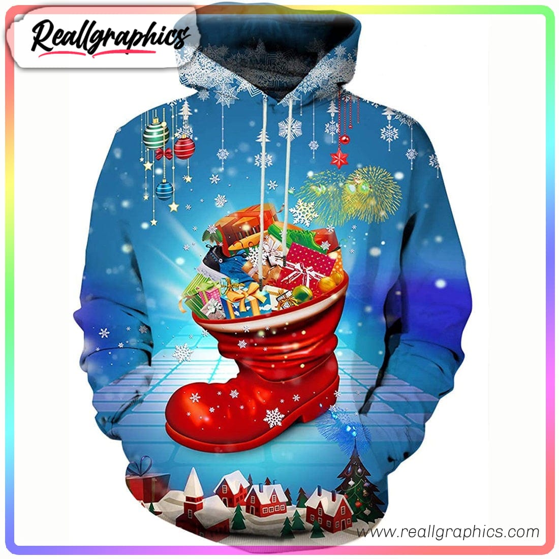 red shoe christmas candies 3d printed hoodie