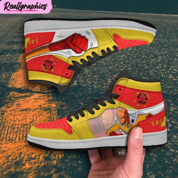 saitama jordan 1 sneaker boots, limited edition one punch man anime shoes