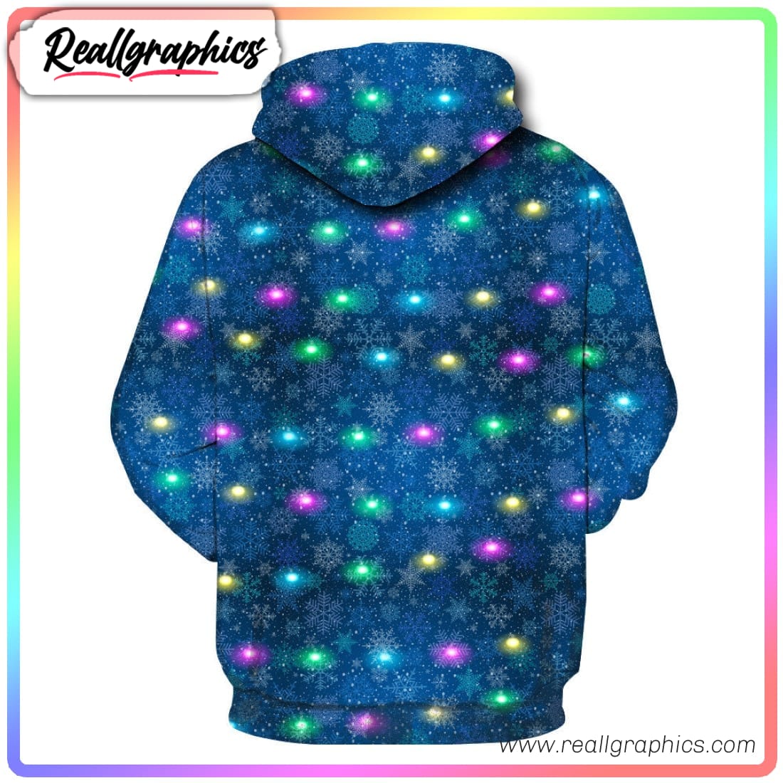 snowflake light 3d printed hoodie