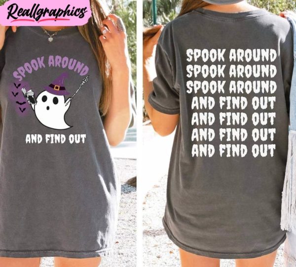 spook around and find out funny shirt, witch bats shirt hoodie, sweatshirt