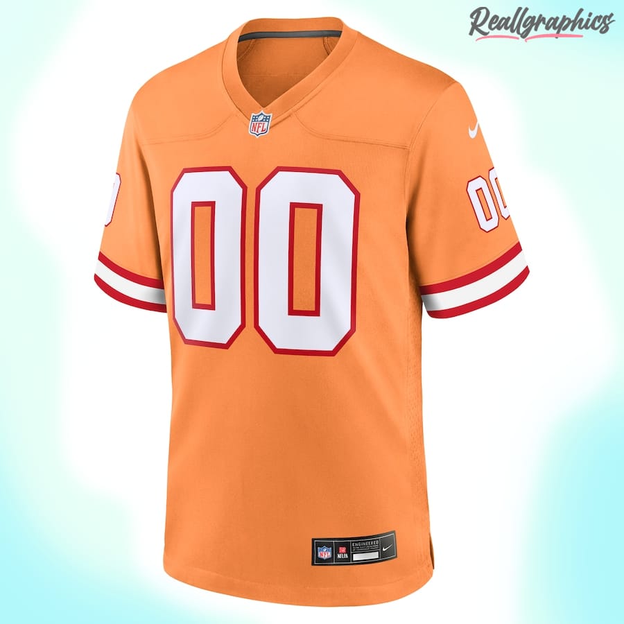tampa bay buccaneers orange custom throwback game jersey