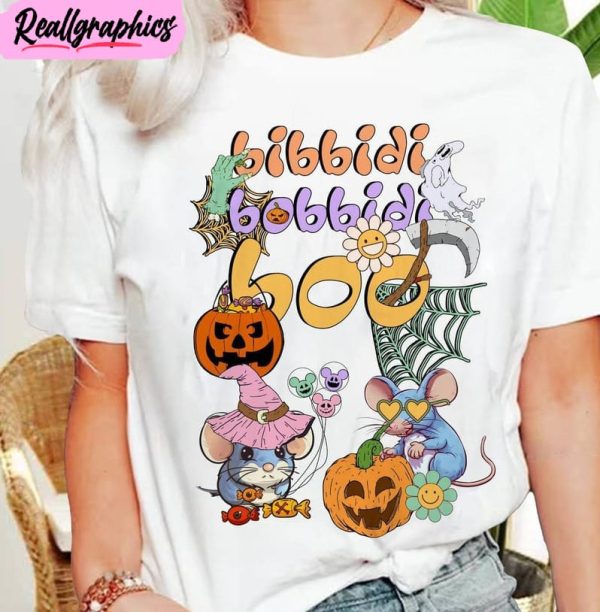 vintage bibbidi bobbidi boo halloween shirt, disney halloween sweater short sleeve