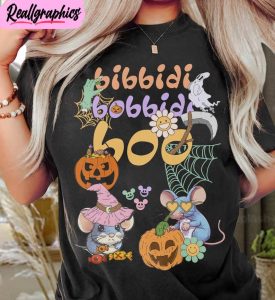 vintage bibbidi bobbidi boo halloween shirt, disney halloween sweater short sleeve
