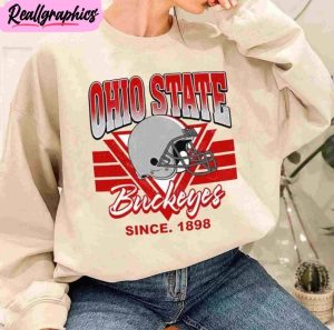 vintage ncaa retro shirt, ohio state football short sleeve sweatshirt