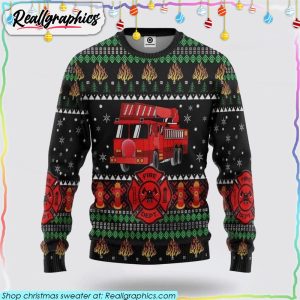 3d-firefighter-truck-ugly-christmas-sweatshirt-christmas-gifts-for-firefighters