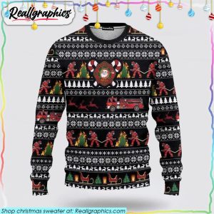 3d-santa-village-firefighter-ugly-sweater-christmas-gifts-for-firefighters