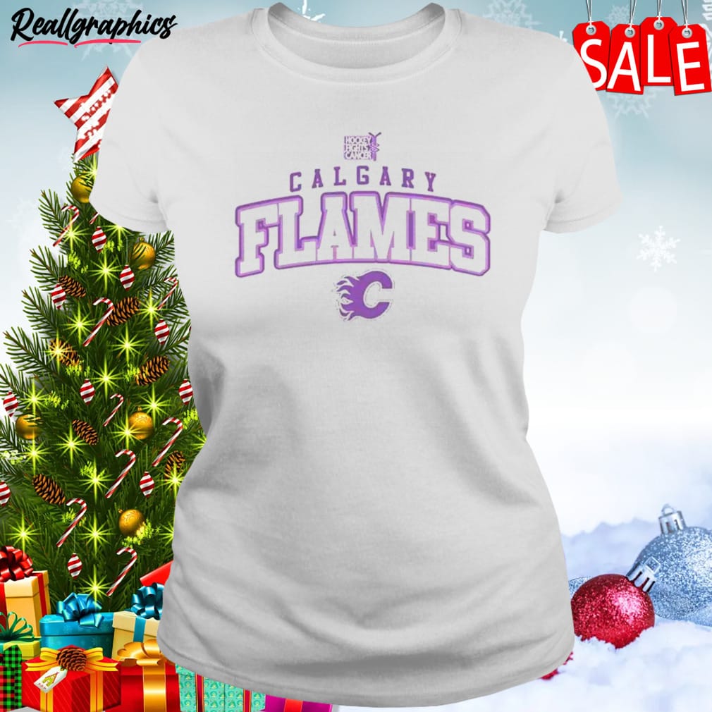 Calgary Flames Levelwear Hockey Fights Cancer Birch T Shirt - Limotees