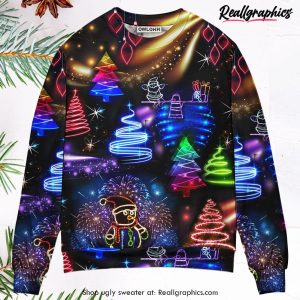 christmas-neon-art-santa-and-snowman-ugly-christmas-sweater-1