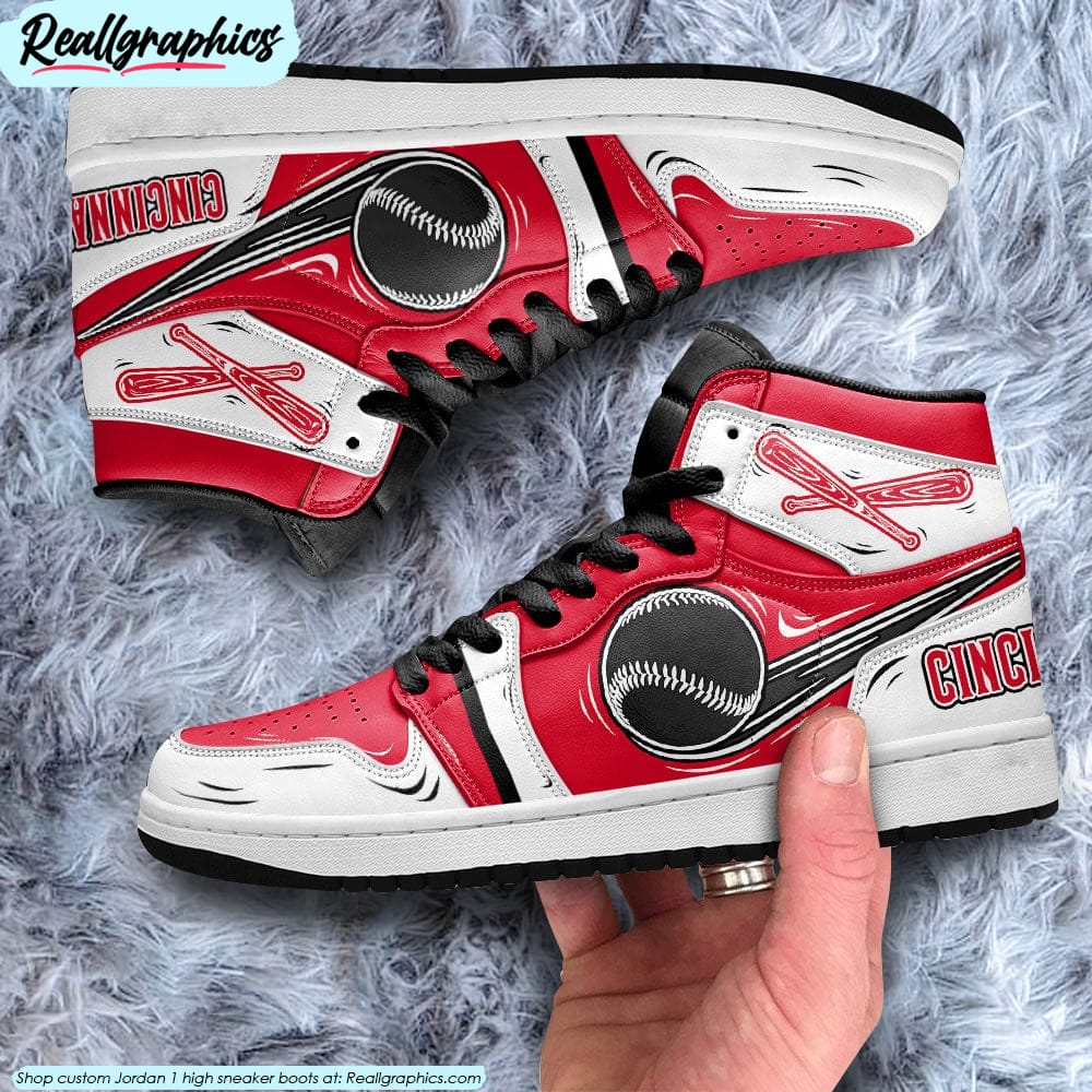 Cincinnati Reds MLB New Style Air Jordan 1 High Top Shoes Custom Number And  Name - Banantees