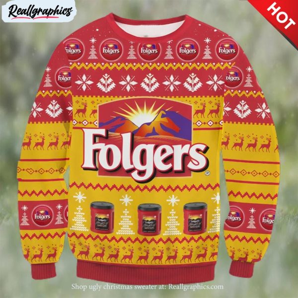 folgers coffee ugly christmas sweater