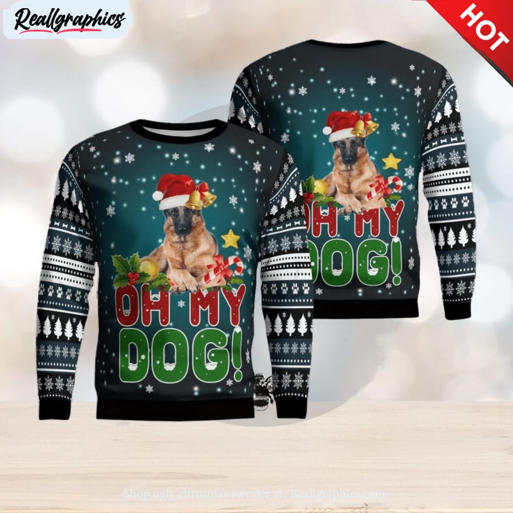 german shepherd funny christmas ugly sweater, xmas clothes gifts