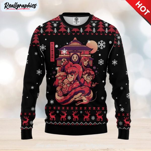 ghibli spirited away anime ugly christmas sweater christmas giift