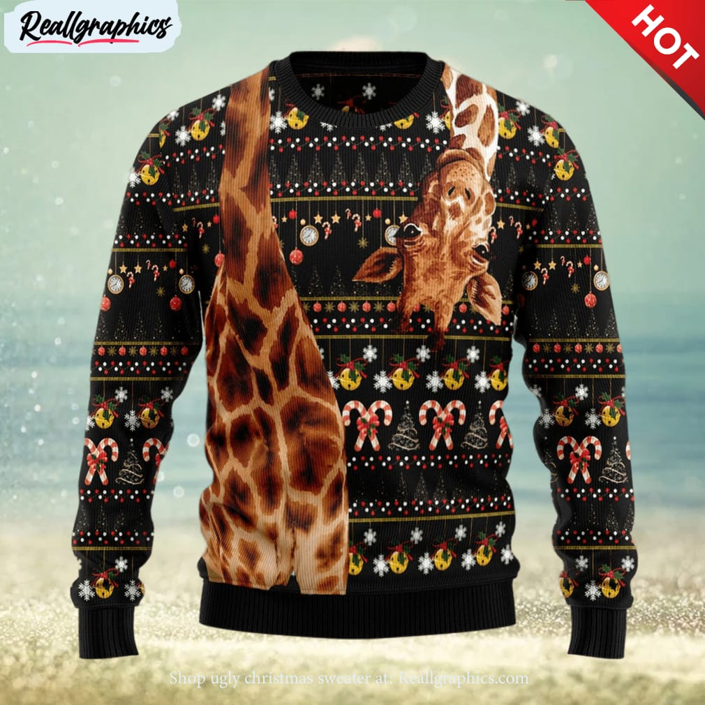 giraffe antler ugly christmas sweater , christmas sweatshirt for sale