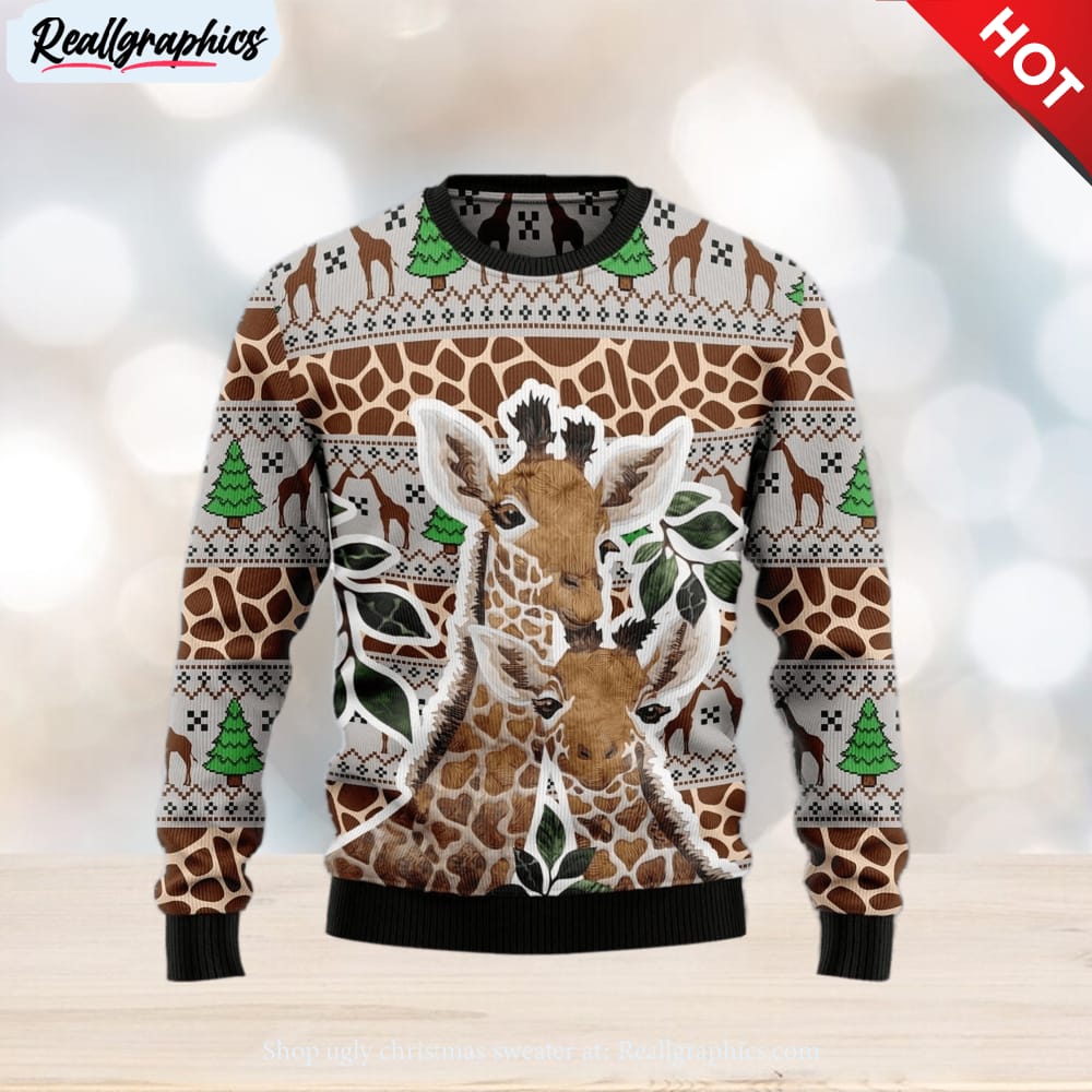 giraffe wintertime ugly christmas sweater , christmas sweatshirt for sale