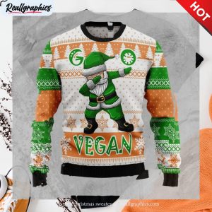 go vegan ugly christmas sweater