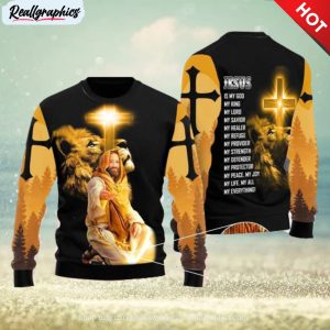 god jesus is my everything ugly christmas sweater, xmas clothes gifts