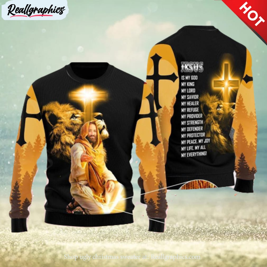 god jesus is my everything ugly christmas sweater, xmas clothes gifts