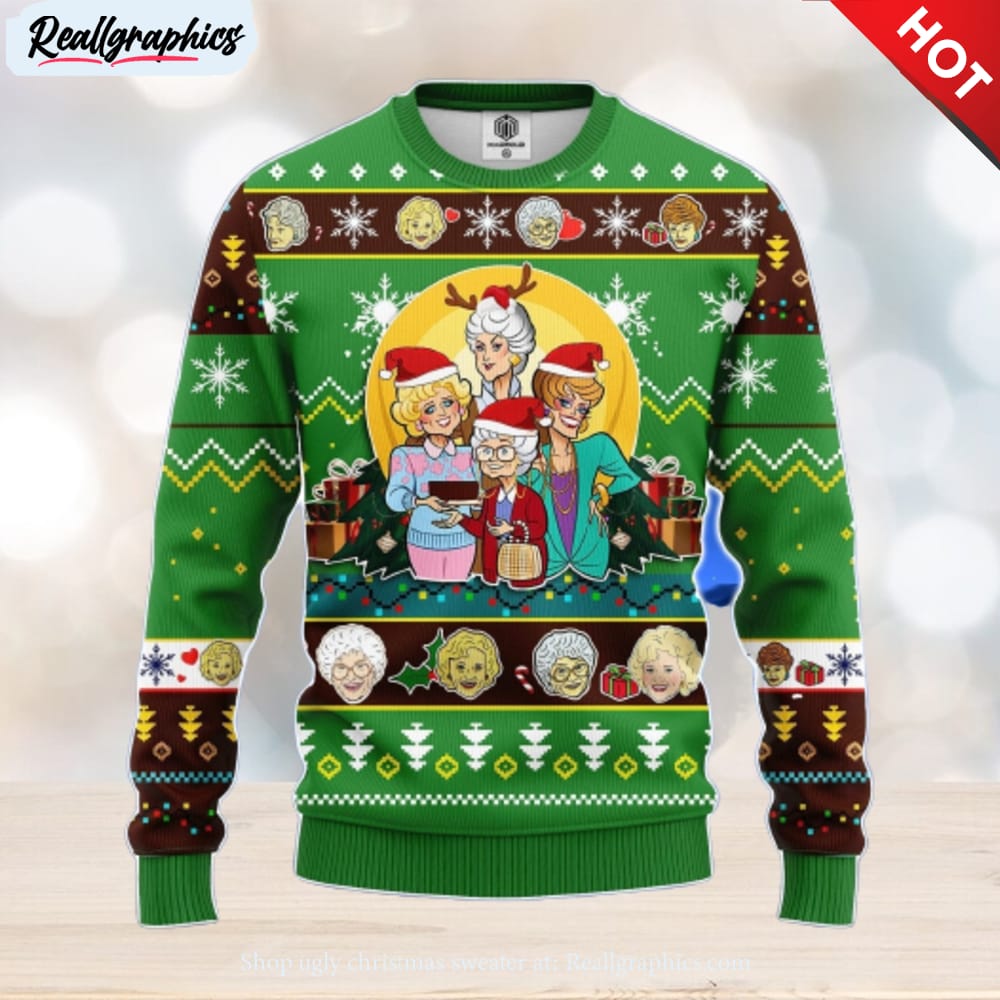 golden girls ugly christmas sweater green 1 amazing gift men and women christmas gift