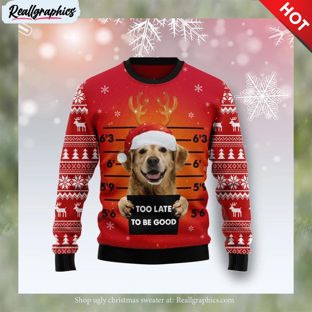 golden retriever woofmas christmas ugly christmas sweater